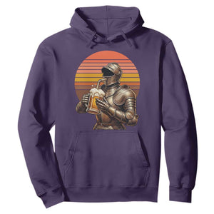 Funny Medieval Renaissance Drinker Hoodie Vintage Knight In Armor Beer Lover