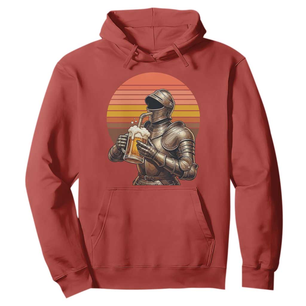 Funny Medieval Renaissance Drinker Hoodie Vintage Knight In Armor Beer Lover