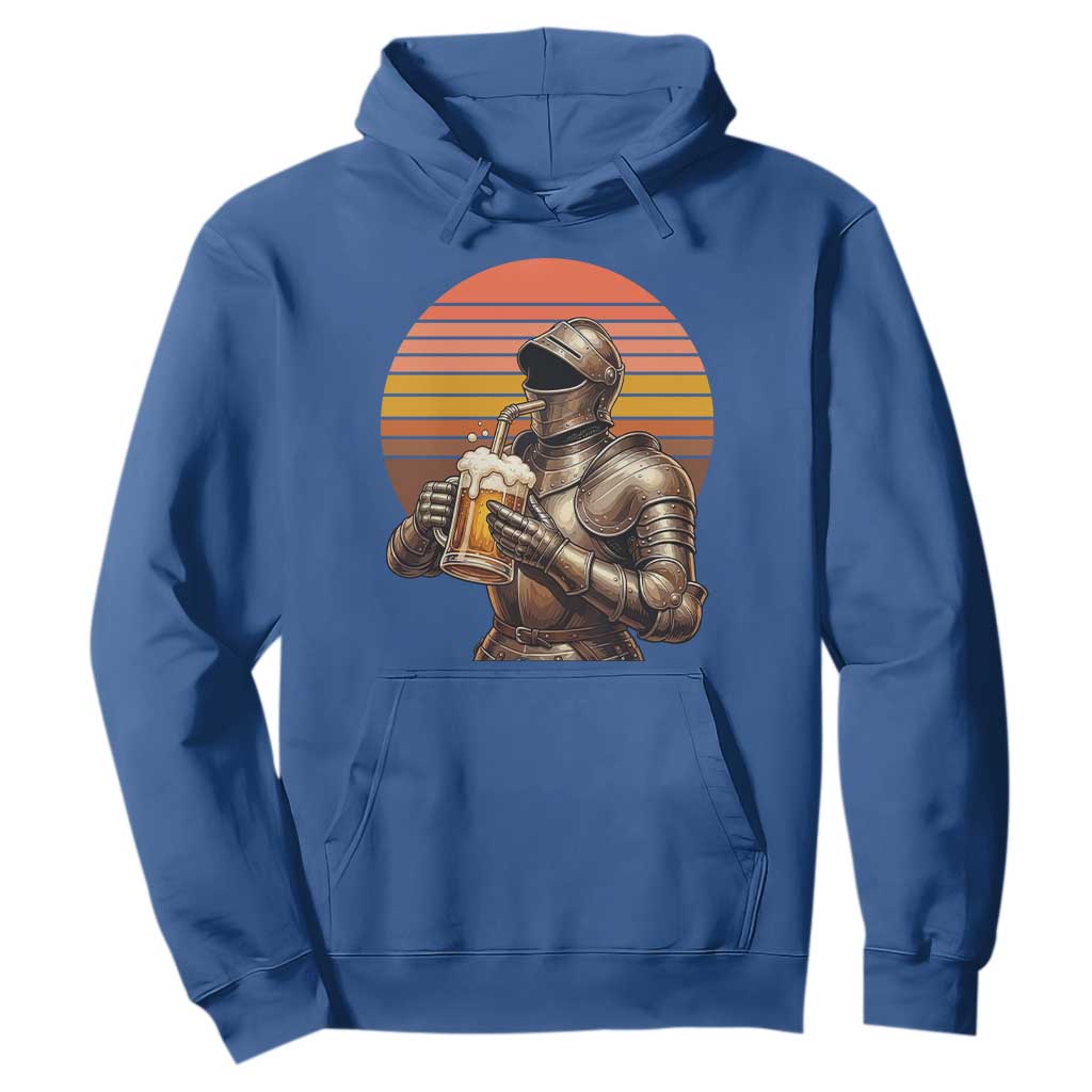 Funny Medieval Renaissance Drinker Hoodie Vintage Knight In Armor Beer Lover