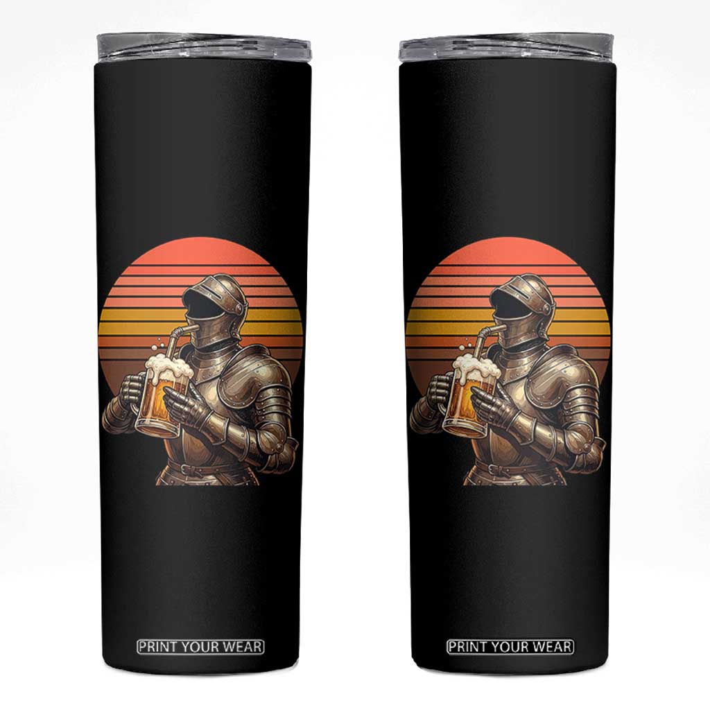 Funny Medieval Renaissance Drinker Skinny Tumbler Vintage Knight In Armor Beer Lover TS12 Black Print Your Wear