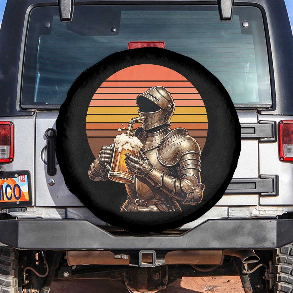 Funny Medieval Renaissance Drinker Spare Tire Cover Vintage Knight In Armor Beer Lover TS12 No hole Black Print Your Wear