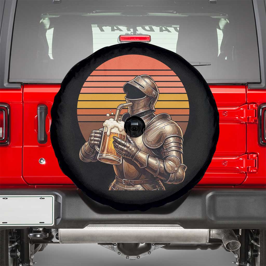 Funny Medieval Renaissance Drinker Spare Tire Cover Vintage Knight In Armor Beer Lover