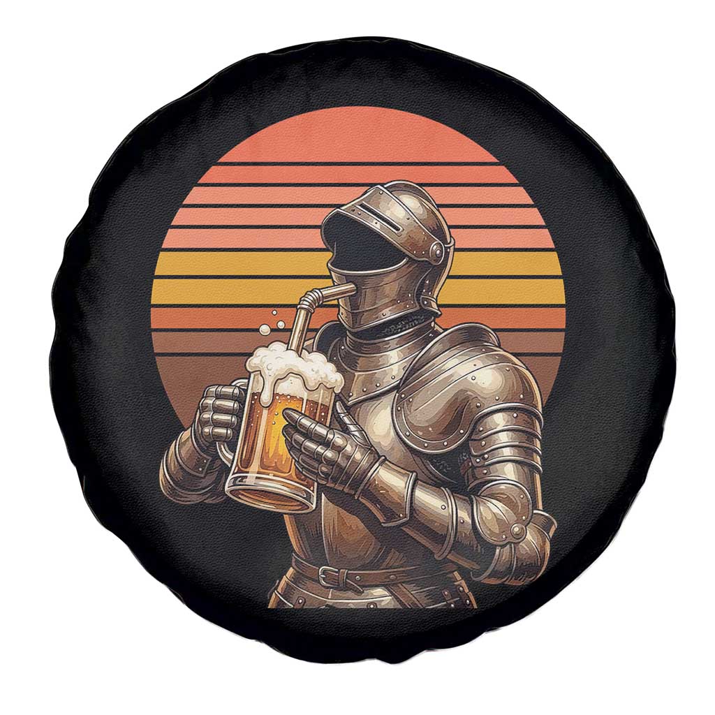 Funny Medieval Renaissance Drinker Spare Tire Cover Vintage Knight In Armor Beer Lover