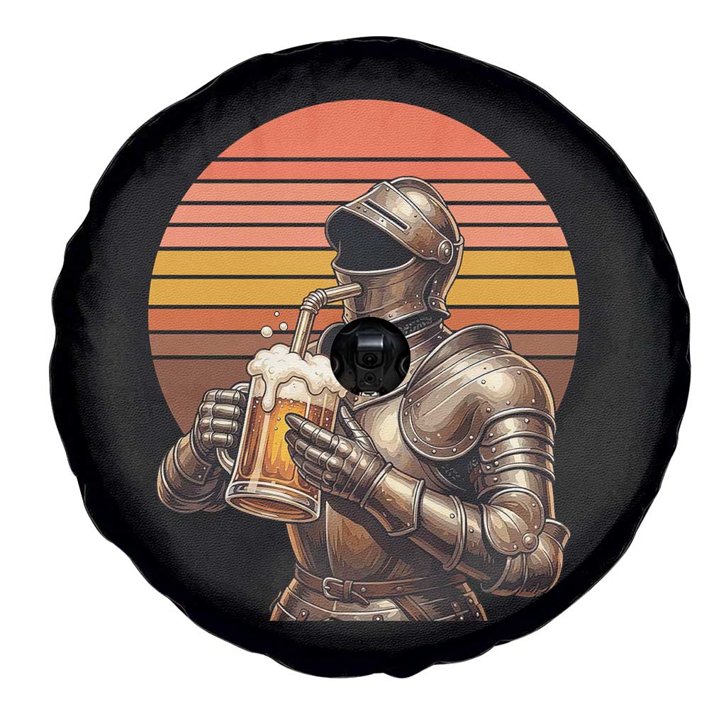 Funny Medieval Renaissance Drinker Spare Tire Cover Vintage Knight In Armor Beer Lover