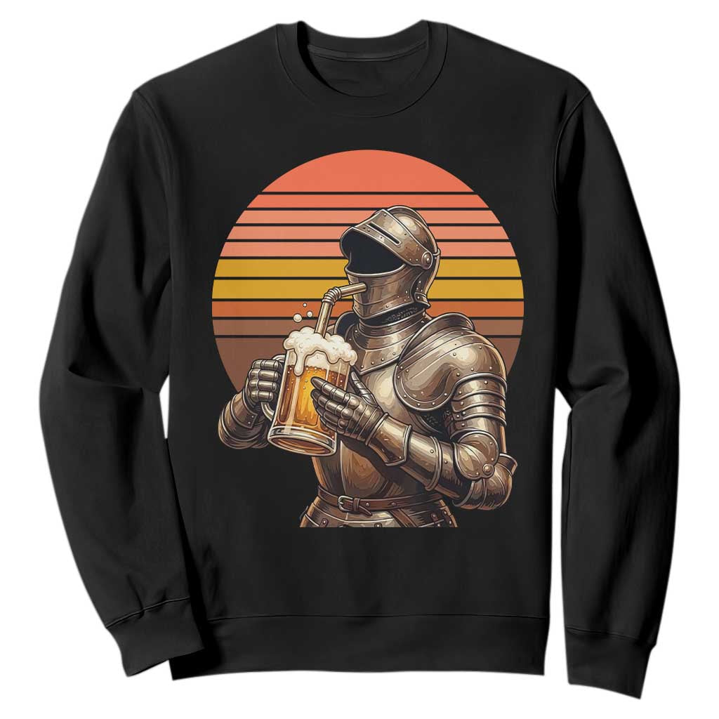 Funny Medieval Renaissance Drinker Sweatshirt Vintage Knight In Armor Beer Lover TS12 Black Print Your Wear