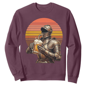 Funny Medieval Renaissance Drinker Sweatshirt Vintage Knight In Armor Beer Lover