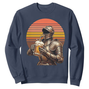 Funny Medieval Renaissance Drinker Sweatshirt Vintage Knight In Armor Beer Lover