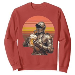 Funny Medieval Renaissance Drinker Sweatshirt Vintage Knight In Armor Beer Lover