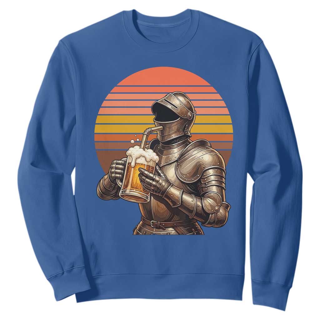 Funny Medieval Renaissance Drinker Sweatshirt Vintage Knight In Armor Beer Lover