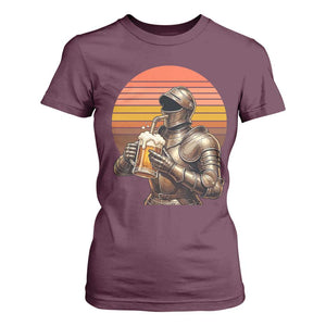 Funny Medieval Renaissance Drinker T Shirt For Women Vintage Knight In Armor Beer Lover