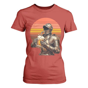 Funny Medieval Renaissance Drinker T Shirt For Women Vintage Knight In Armor Beer Lover