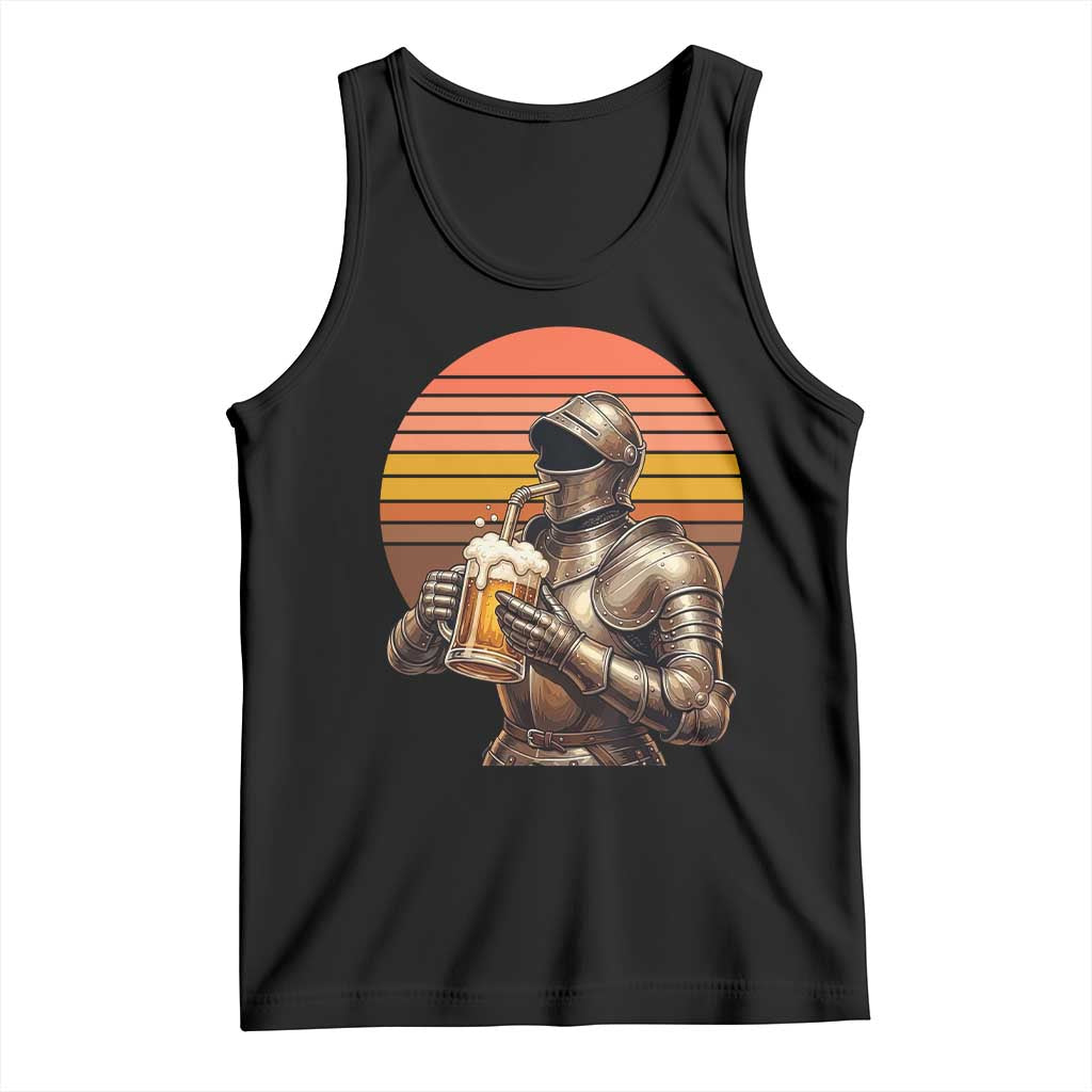 Funny Medieval Renaissance Drinker Tank Top Vintage Knight In Armor Beer Lover TS12 Black Print Your Wear