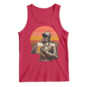 Funny Medieval Renaissance Drinker Tank Top Vintage Knight In Armor Beer Lover