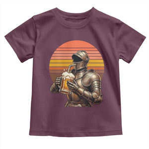 Funny Medieval Renaissance Drinker Toddler T Shirt Vintage Knight In Armor Beer Lover
