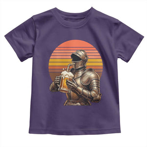 Funny Medieval Renaissance Drinker Toddler T Shirt Vintage Knight In Armor Beer Lover
