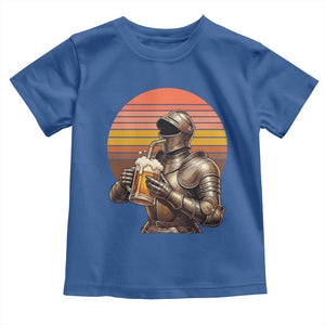 Funny Medieval Renaissance Drinker Toddler T Shirt Vintage Knight In Armor Beer Lover