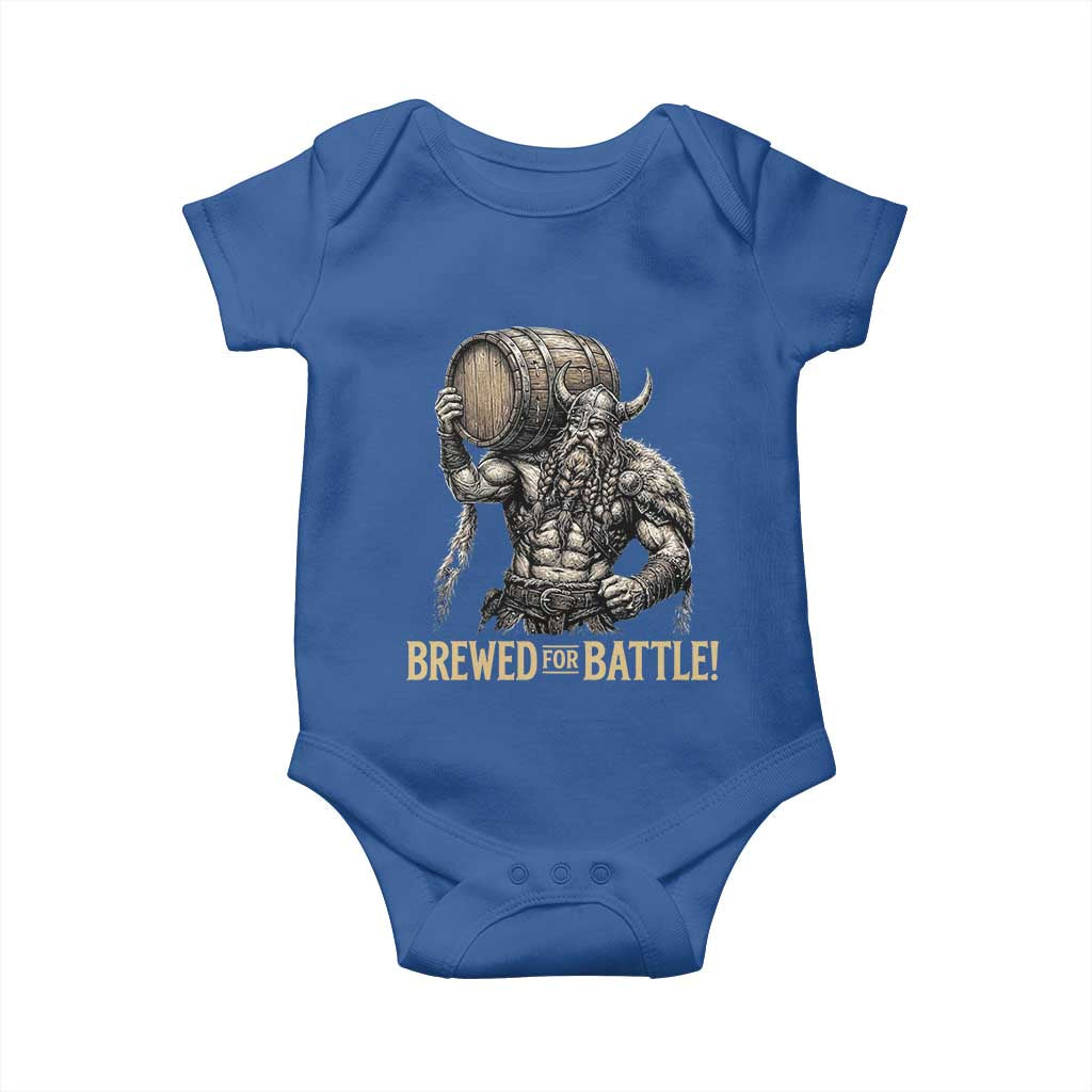 Vintage Viking Beer Drinker Warrior Gift Baby Onesie Brewed For Battle