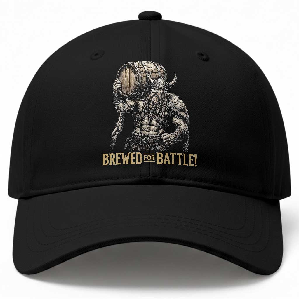 Vintage Viking Beer Drinker Warrior Gift Baseball Cap Brewed For Battle TS12 Print Your Wear