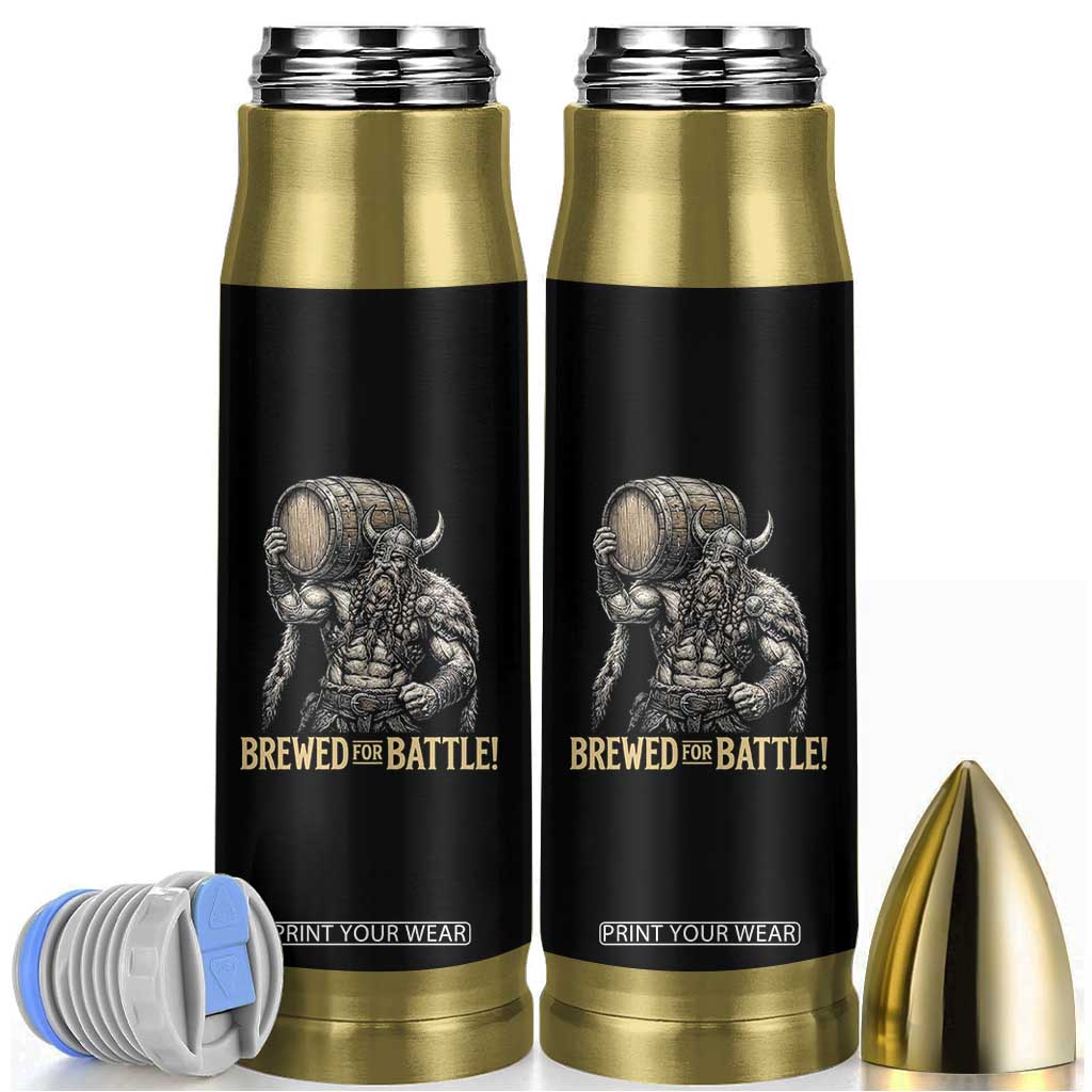 Vintage Viking Beer Drinker Warrior Gift Bullet Tumbler Brewed For Battle TS12 Black Print Your Wear