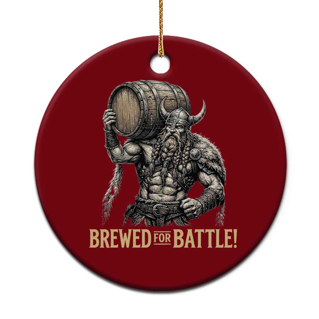 Vintage Viking Beer Drinker Warrior Gift Ceramic Ornament Brewed For Battle TS12 1pc Red Print Your Wear