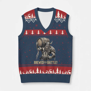 Vintage Viking Beer Drinker Warrior Gift V-Neck Knit Sweater Vest Brewed For Battle