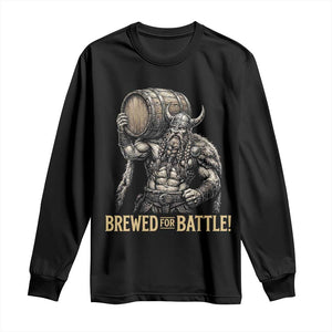 Vintage Viking Beer Drinker Warrior Gift Long Sleeve Shirt Brewed For Battle