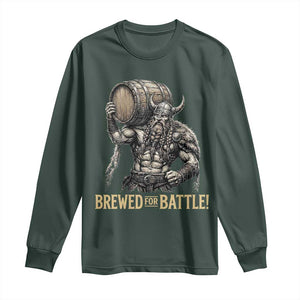 Vintage Viking Beer Drinker Warrior Gift Long Sleeve Shirt Brewed For Battle