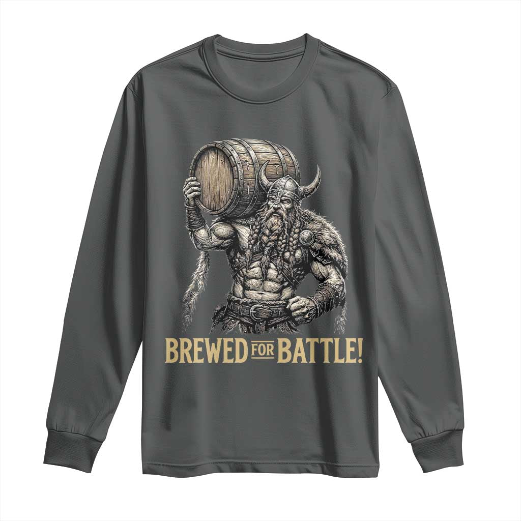 Vintage Viking Beer Drinker Warrior Gift Long Sleeve Shirt Brewed For Battle