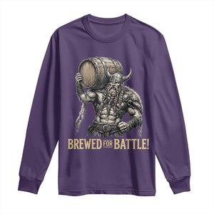 Vintage Viking Beer Drinker Warrior Gift Long Sleeve Shirt Brewed For Battle