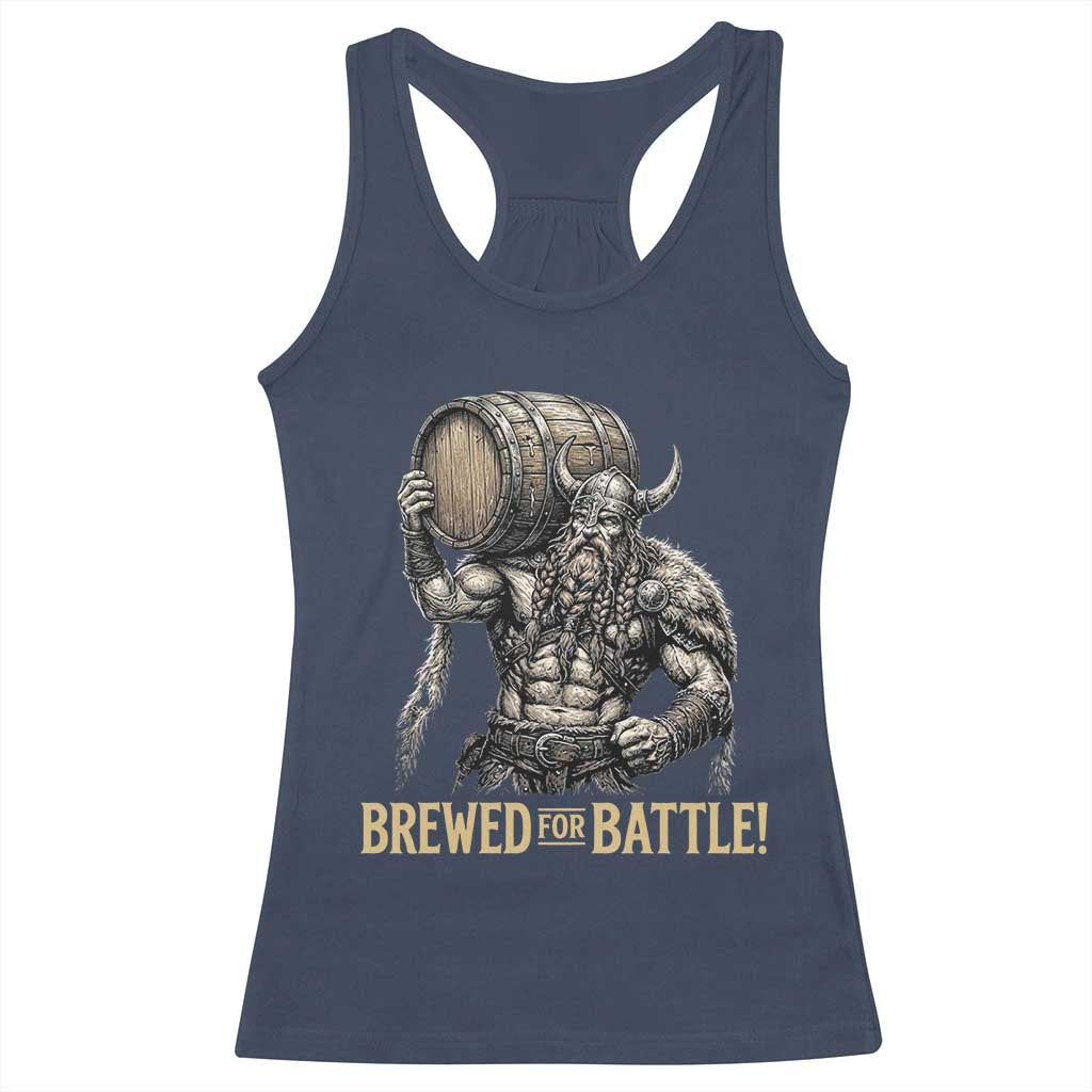 Vintage Viking Beer Drinker Warrior Gift Racerback Tank Top Brewed For Battle