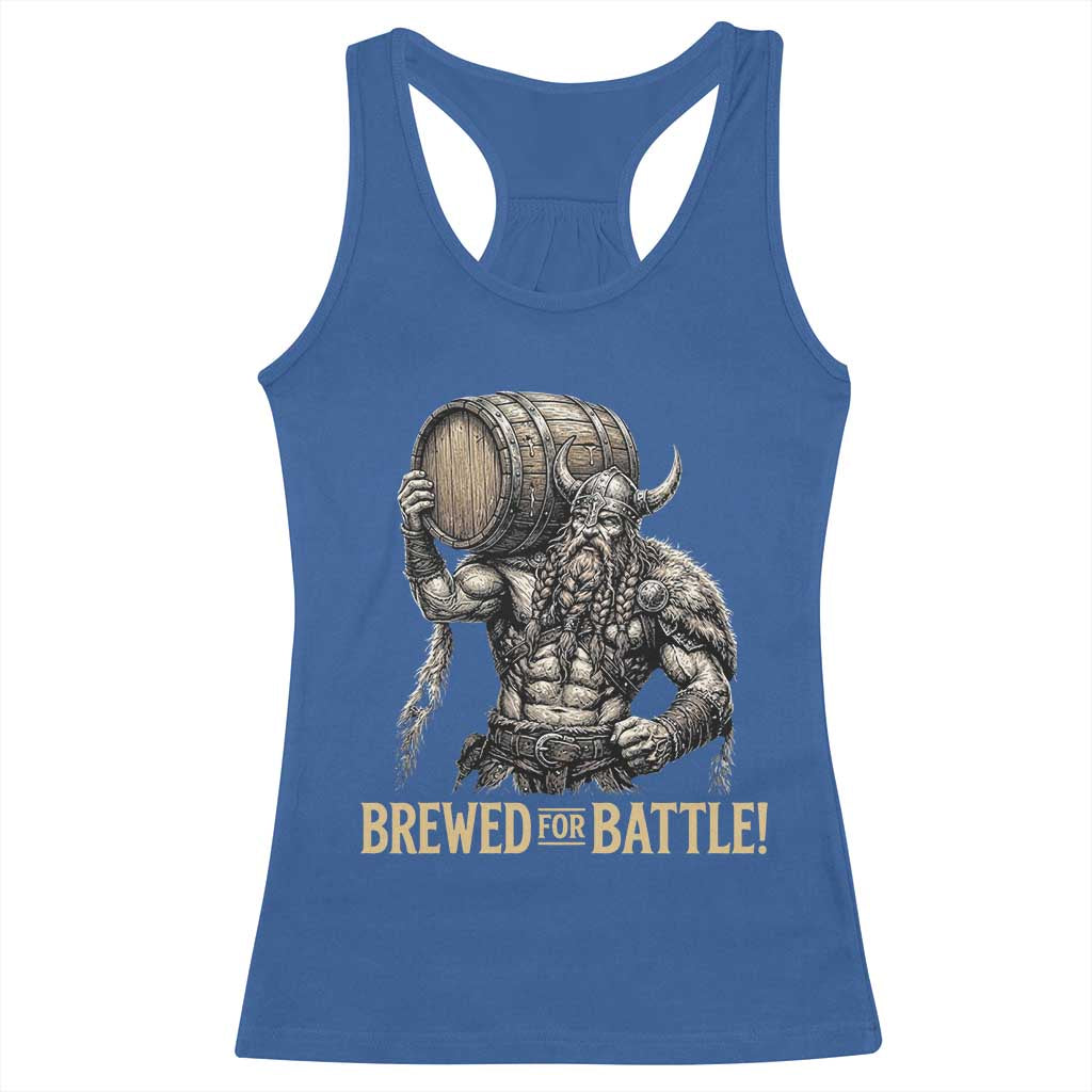 Vintage Viking Beer Drinker Warrior Gift Racerback Tank Top Brewed For Battle