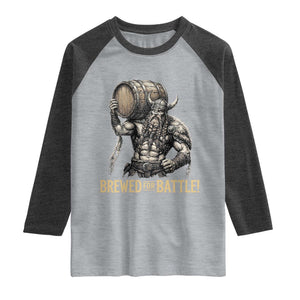 Vintage Viking Beer Drinker Warrior Gift Raglan Shirt Brewed For Battle