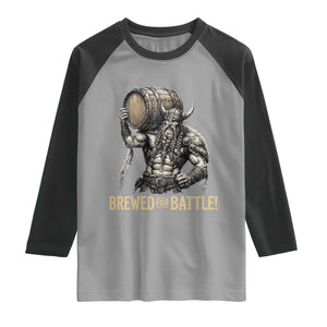 Vintage Viking Beer Drinker Warrior Gift Raglan Shirt Brewed For Battle
