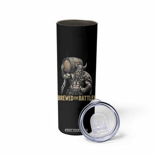 Vintage Viking Beer Drinker Warrior Gift Skinny Tumbler Brewed For Battle