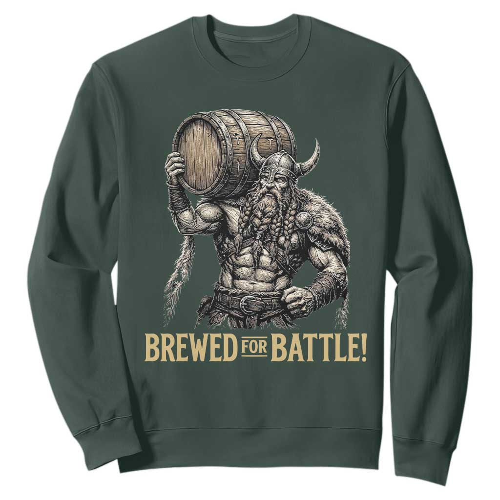 Vintage Viking Beer Drinker Warrior Gift Sweatshirt Brewed For Battle