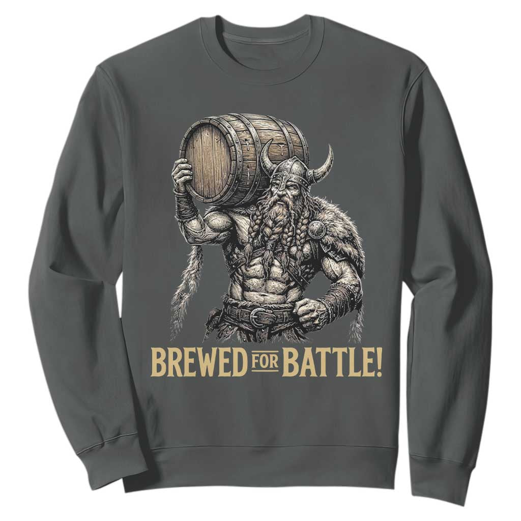 Vintage Viking Beer Drinker Warrior Gift Sweatshirt Brewed For Battle