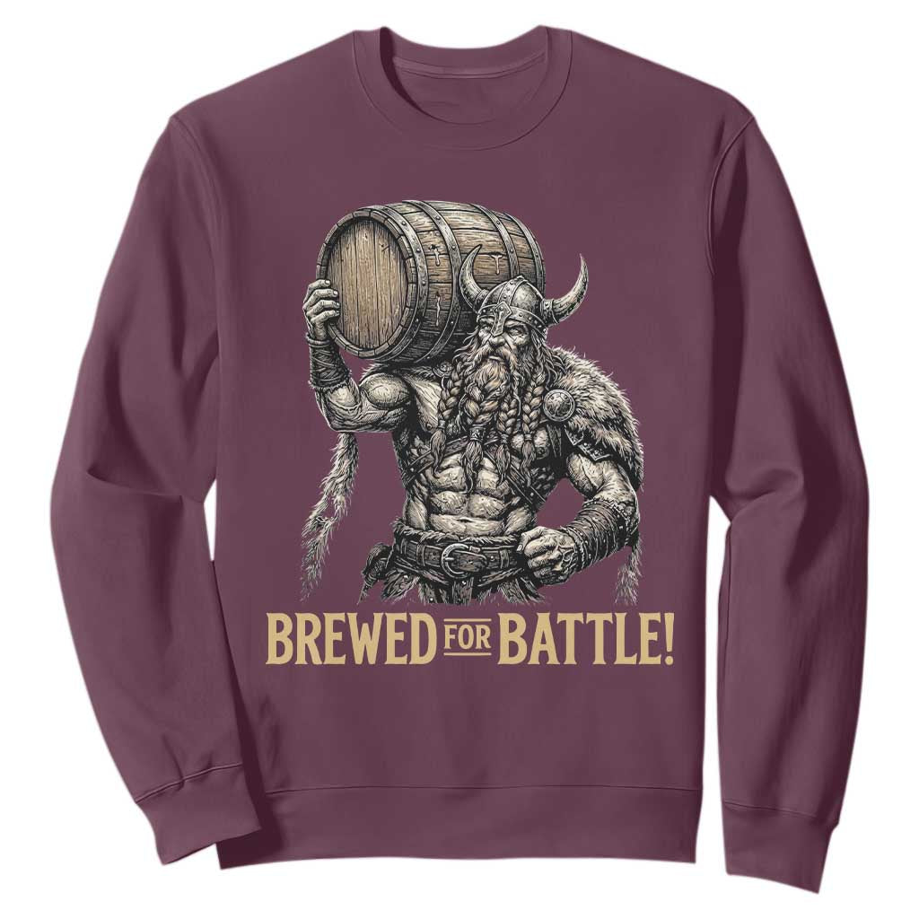 Vintage Viking Beer Drinker Warrior Gift Sweatshirt Brewed For Battle