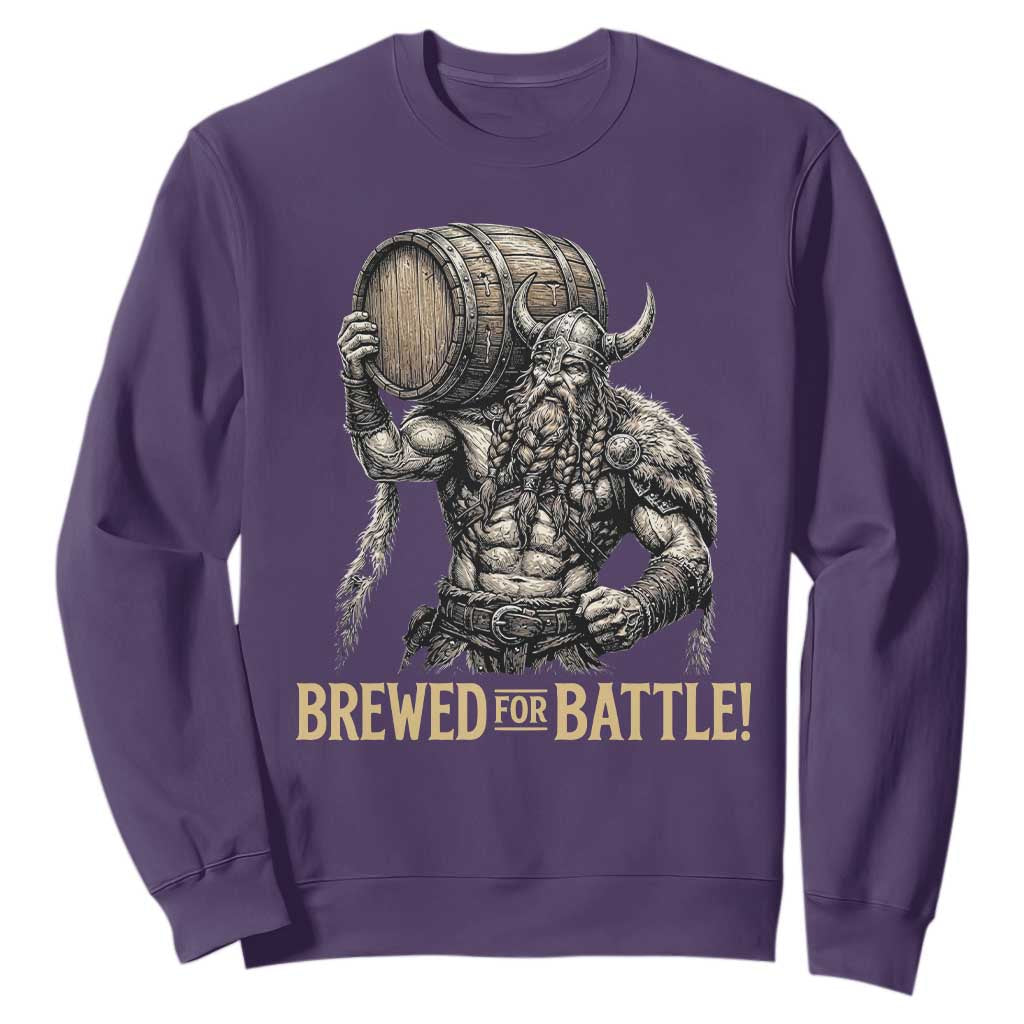Vintage Viking Beer Drinker Warrior Gift Sweatshirt Brewed For Battle