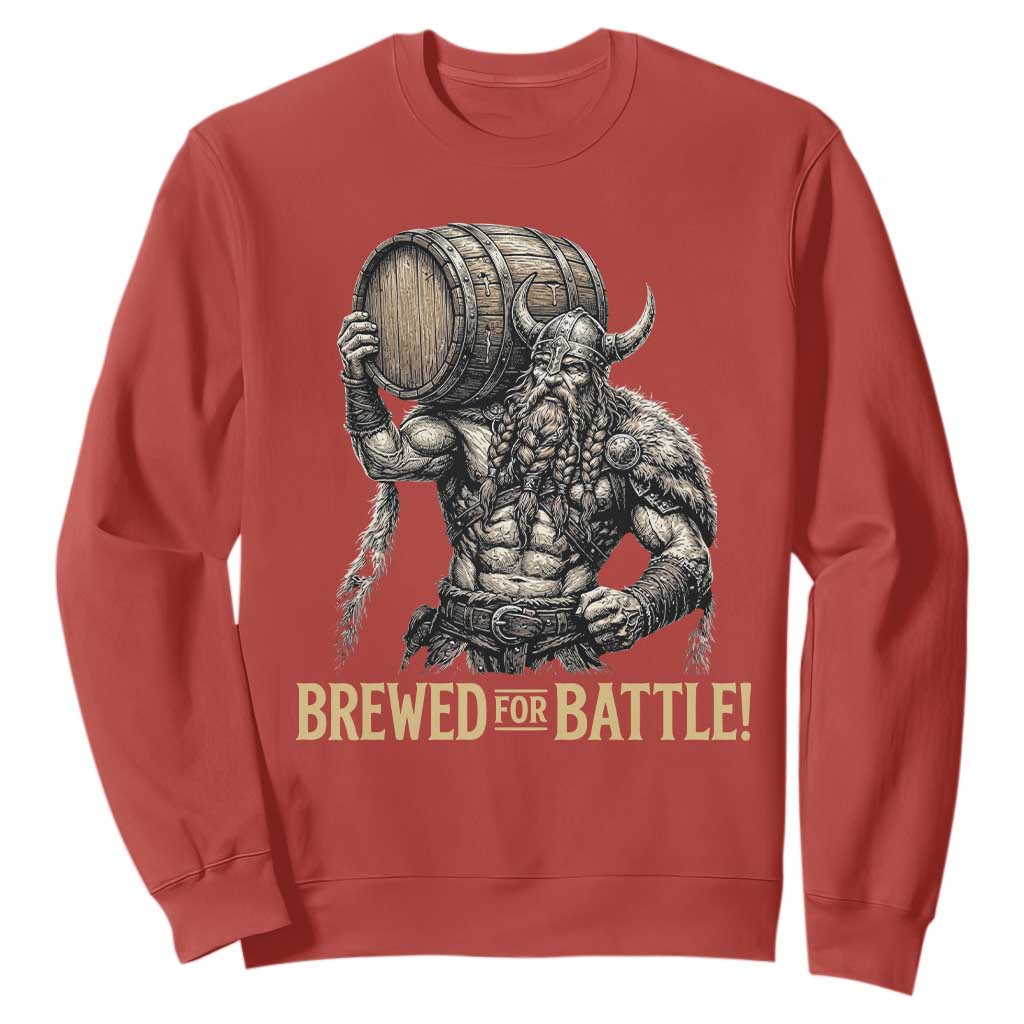Vintage Viking Beer Drinker Warrior Gift Sweatshirt Brewed For Battle
