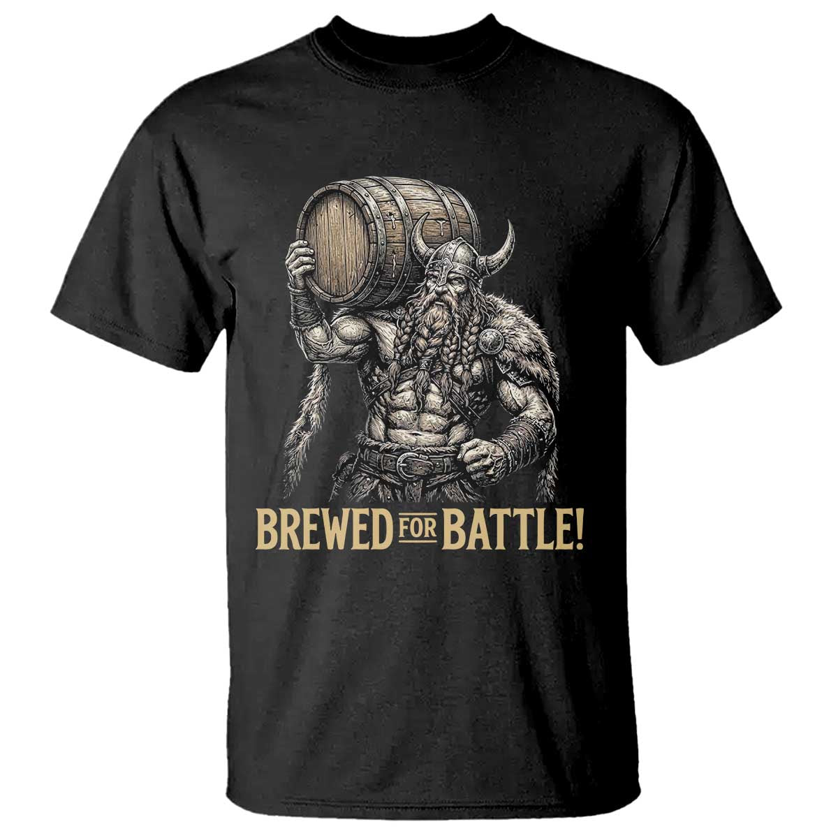 Vintage Viking Beer Drinker Warrior Gift T Shirt Brewed For Battle