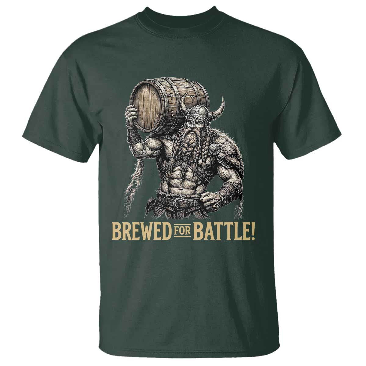 Vintage Viking Beer Drinker Warrior Gift T Shirt Brewed For Battle