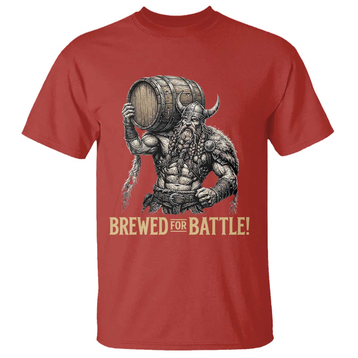 Vintage Viking Beer Drinker Warrior Gift T Shirt Brewed For Battle