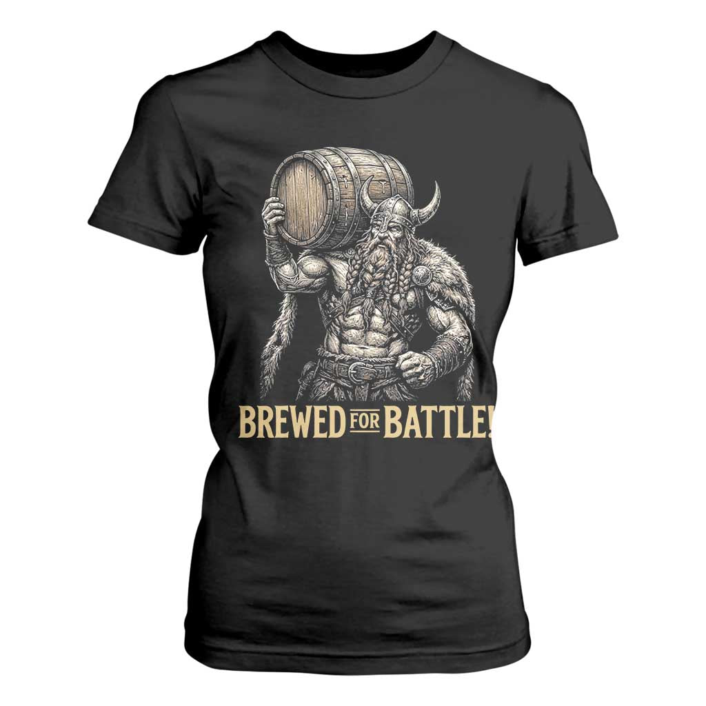 Vintage Viking Beer Drinker Warrior Gift T Shirt For Women Brewed For Battle