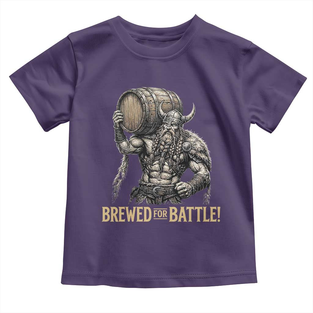 Vintage Viking Beer Drinker Warrior Gift Toddler T Shirt Brewed For Battle