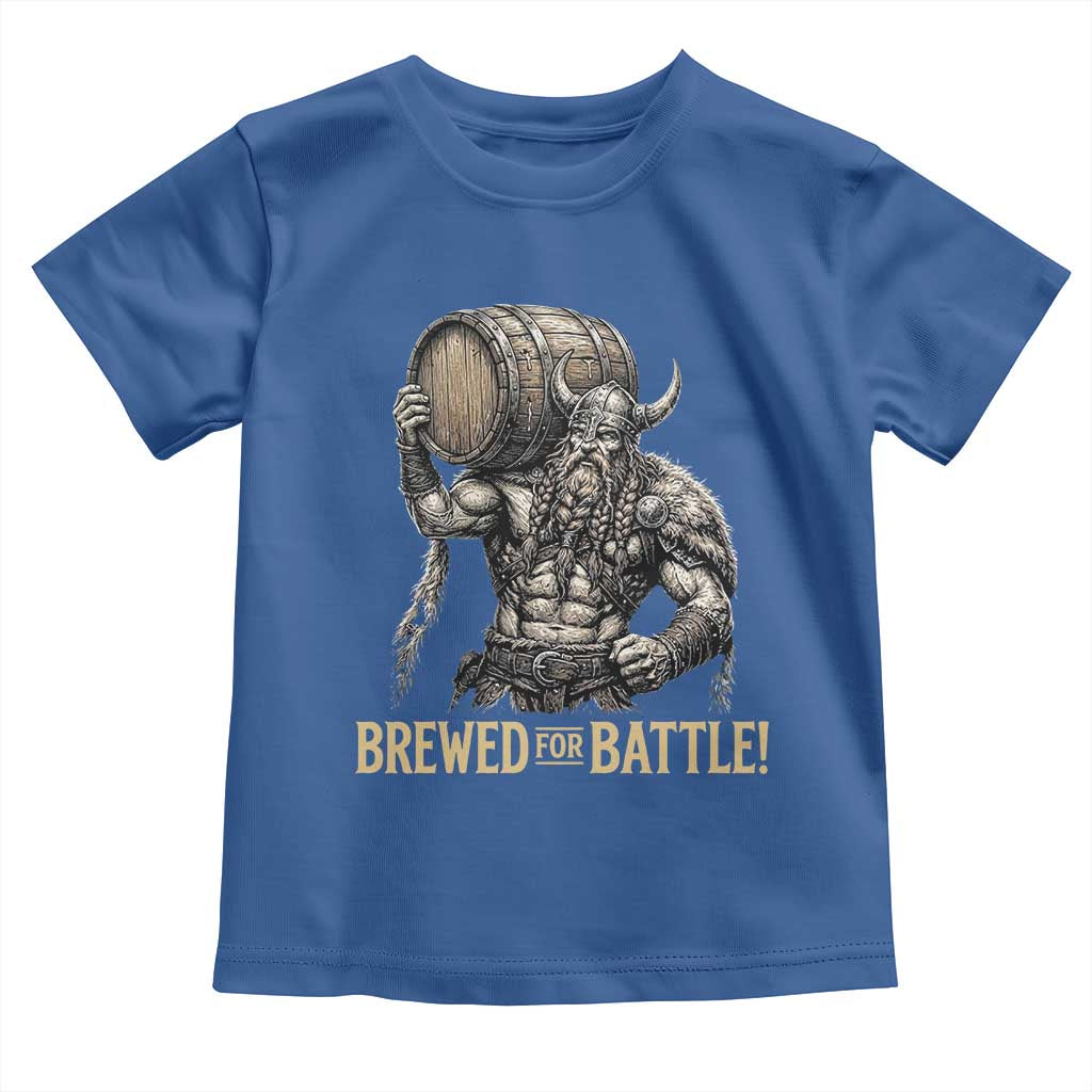 Vintage Viking Beer Drinker Warrior Gift Toddler T Shirt Brewed For Battle