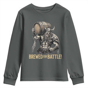 Vintage Viking Beer Drinker Warrior Gift Youth Sweatshirt Brewed For Battle