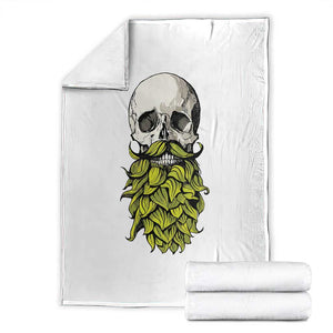 Vintage Craft Brewer Beer Lover Gift Throw Blanket Beer Hops Beard Skull