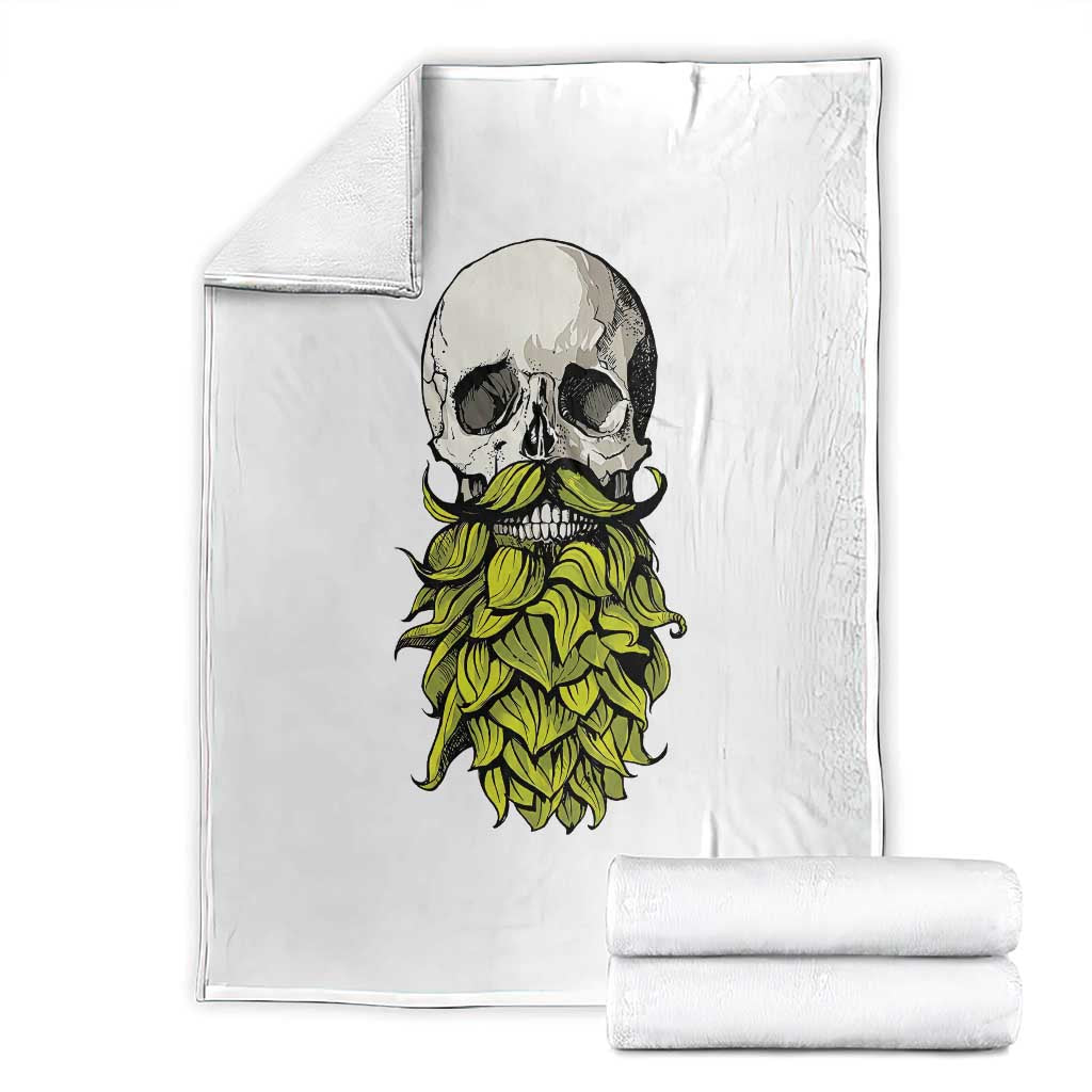 Vintage Craft Brewer Beer Lover Gift Throw Blanket Beer Hops Beard Skull TS12 White Print Your Wear
