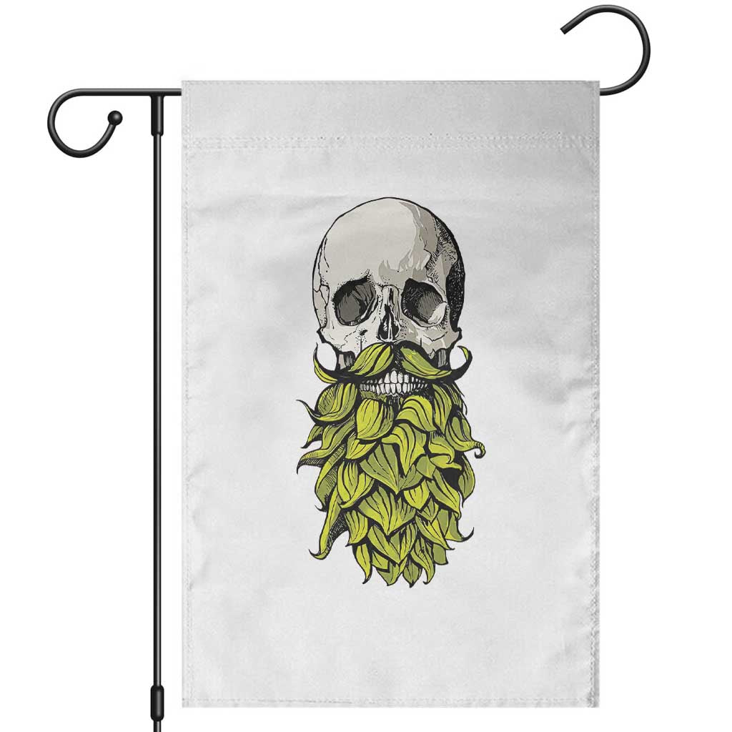 Vintage Craft Brewer Beer Lover Gift Garden Flag Beer Hops Beard Skull TS12 White Print Your Wear