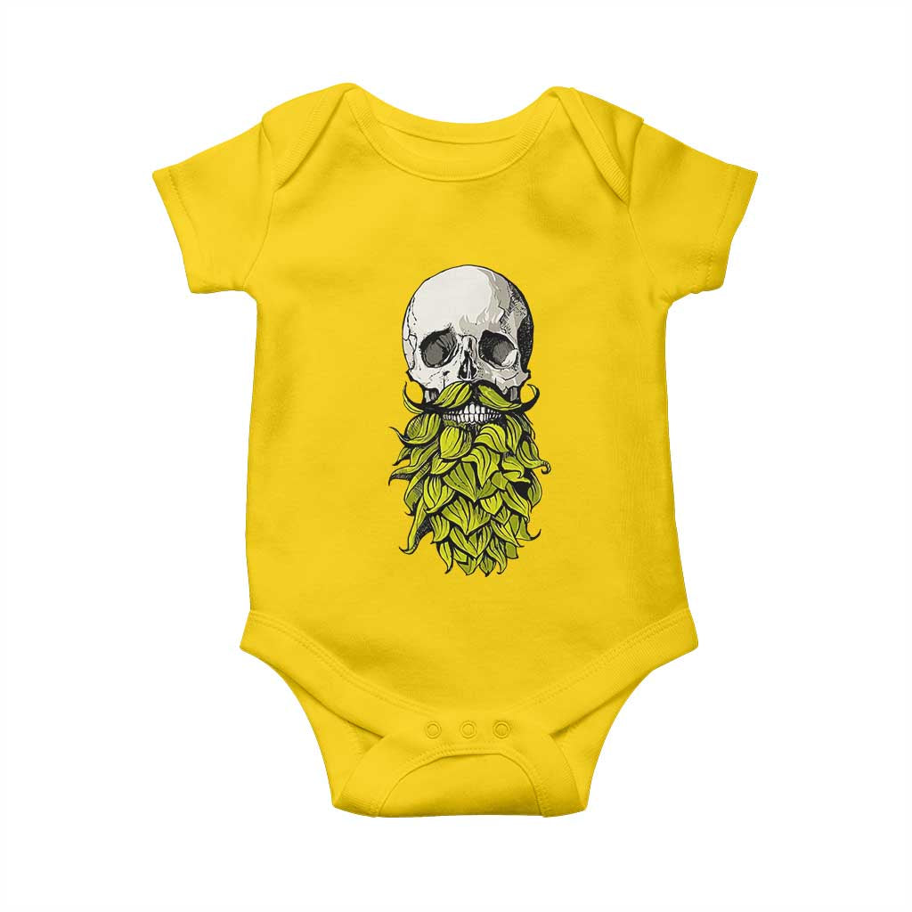 Vintage Craft Brewer Beer Lover Gift Baby Onesie Beer Hops Beard Skull